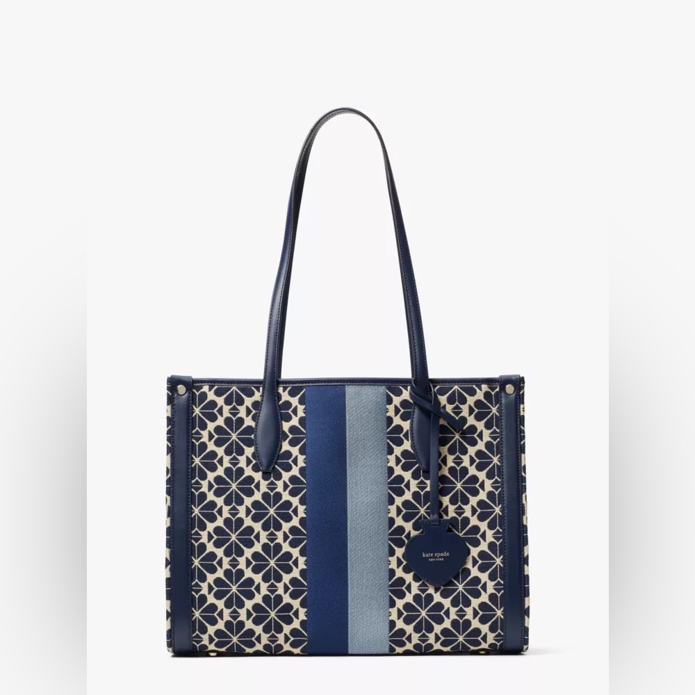Kate Spade FLOWER JACQUARD STRIPE MARKET MEDIUM TOTE
